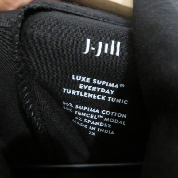 J.Jill Womens Sz 2X Black Luxe Supima Everyday Turtleneck Tunic Top Long Sleeve - Picture 4 of 6